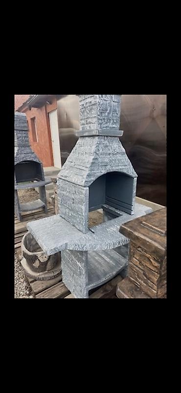 mtd kosilice: Vrtni betonski roštilj/pušnica sa dimnjakom - Materijal: armirani — 1