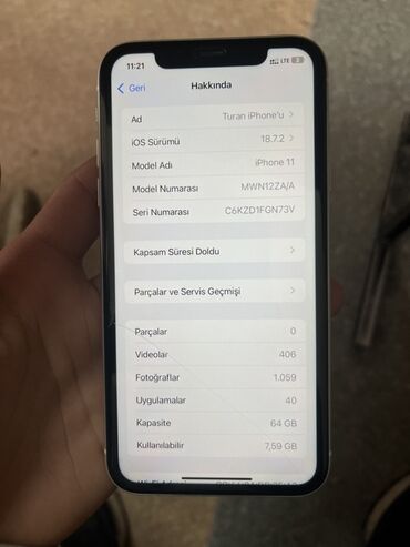 Apple iPhone: IPhone 11, Ağ, Face ID — 9