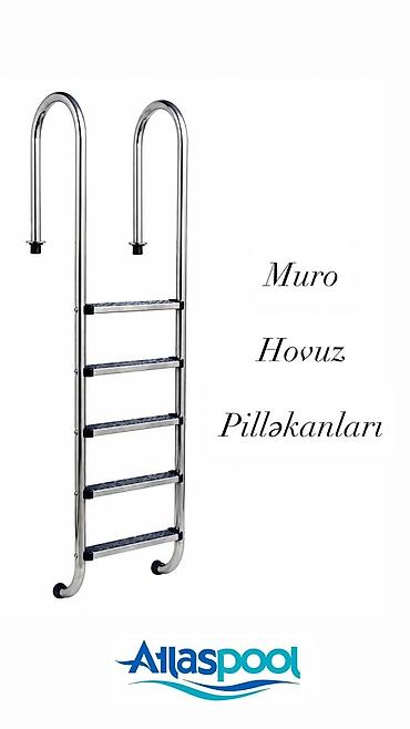 Atlaspool hovuz pilləkənləri - Növ: Standart və Muro (divar tipli)