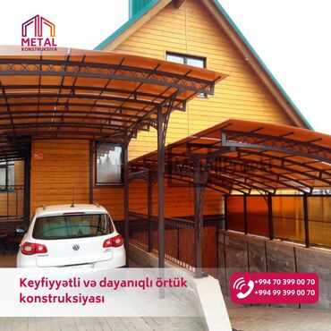 Naveslər, markizlər: Metal konstruksiya və örtük hazırlama xidməti - Həyət, bağ evi, bina — 12