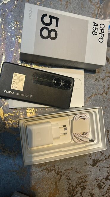 simsiz qulaqciqlar qiymeti: Oppo A58 4G, 128 GB, rəng - Qara, Sənədlərlə