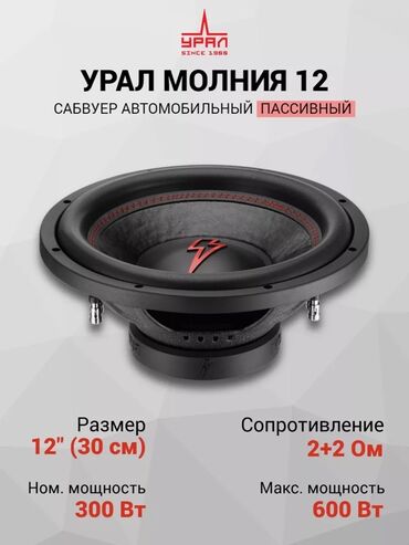 антирадар и видеорегистратор 2 в 1: Сабвуфер автомобильный УРАЛ Молния 12 (пассивный) - Диаметр: 12" (30