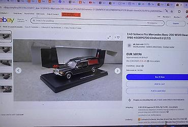 Avtomobil modelləri: Коллекционная модель Mercedes-Benz 200 W123 Hearse black 1982 Schuco — 4