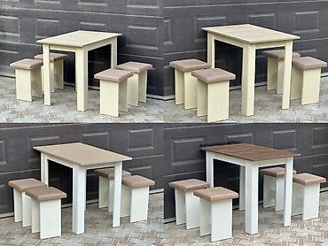 Masa və oturacaq dəstləri: Mətbəx üçün, Yeni, Açılmayan, Dördbucaq masa, 4 stul — 2