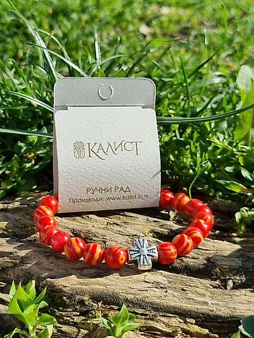 Narukvice: Kalist ručno rađene kamene brojanice od crvenog ahata, sa blagoslovom — 17