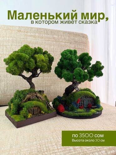Декоративные цветы: Деревья-бонсай из натурального стабилизированного мха🌳 -это — 37