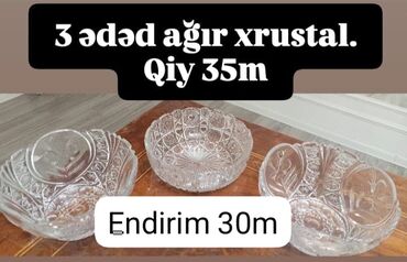 xrustal qablar aliram: Kasalar, rəng - Ağ, Xrustal