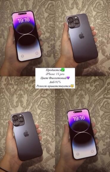oled монитор бишкек: IPhone 14 Pro, Deep Purple, 81 %