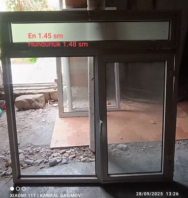 Plastik qapılar: Alüminium şüşəli qapı-pəncərə dəstləri 1) Birqat qapılı pəncərə — 4