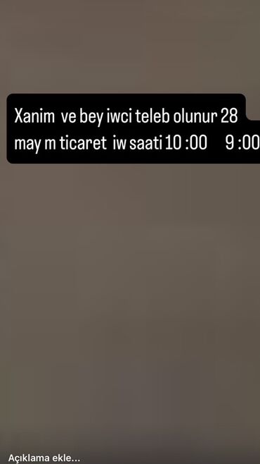 operator vakansiya part time: 28 Mayda yerləşən ticarət mərkəzinə xanım və bəy işçi tələb olunur. İş