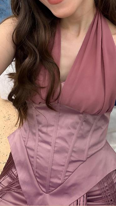 mirvari muncuqlar: Məhsul: Qadın gecə/ziyafət paltarı - Rəng: Toz-çəhrayı (rose mauve — 2