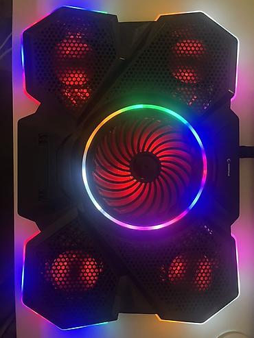 kontakt notebook: RGB işıqlı noutbuk soyuducu stend - 5 fanlı güclü soyutma sistemi — 1