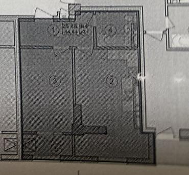 Продажа квартир: 1 комната, 44 м², Асанбай мкр Элитка, 2 этаж, ПСО (под самоотделку) — 3