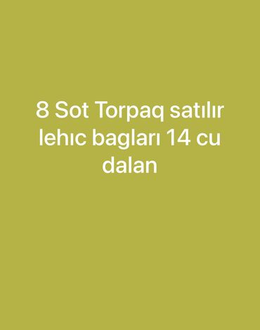 Torpaq sahələrinin satışı: 8 sot