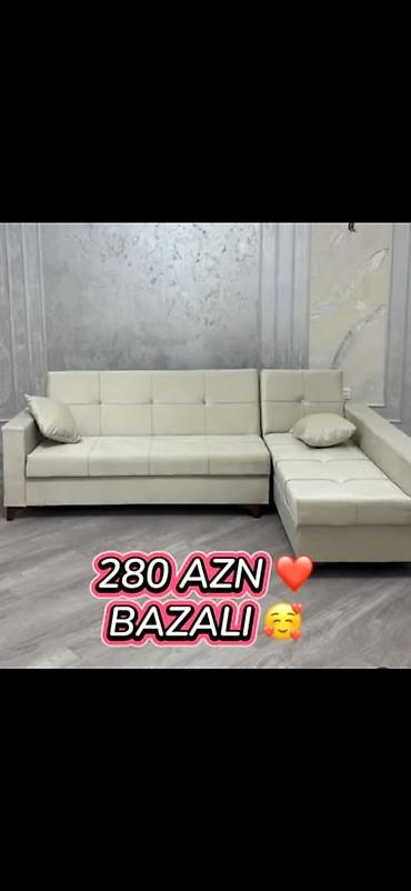 uqlavoy divan ortukleri: Bazalı künc divan - Rəng: krem/bej - Dizayn: L-şəkilli künc divan — 1