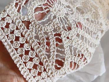 Haljine: Bela haljina sa heklanim prslukom - Model: bela pamučna/platnena — 3