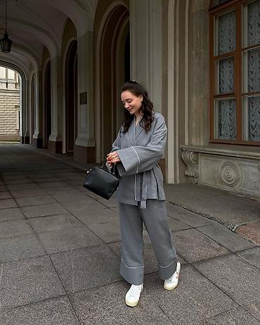 костюм лен: Стильная двойка из льна с комфортной посадкой в японском стиле — 4