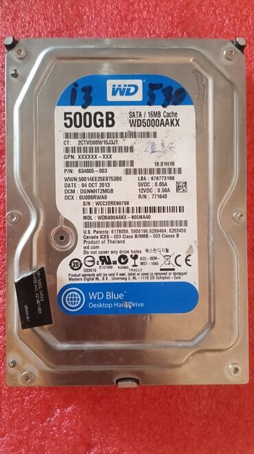 8гб ddr3: Накопитель, Б/у, Western Digital (WD), HDD, 512 ГБ, 3.5", Для ПК