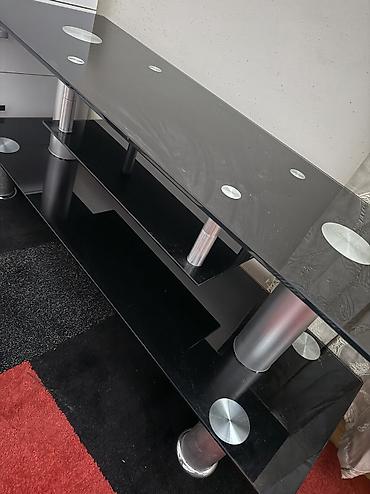 perla tv stend: İşlənmiş, Düz TV altlığı, Polkalı, Şüşəli — 3