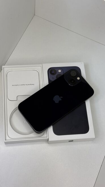 телефоны не дорогие: IPhone 13, Б/у, 128 ГБ, Midnight, Коробка, 96 %