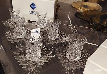 xrustal qutuda: Çay dəsti, rəng - Ağ, Xrustal, Bohemia, Çexiya — 4