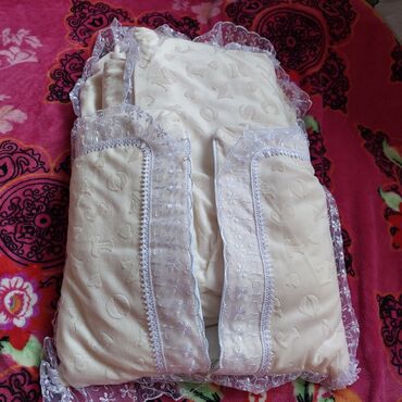 детское овечье одеяло: Конверт на выписку цвет айвори тёплое мягкое с одеялом 5 предметов