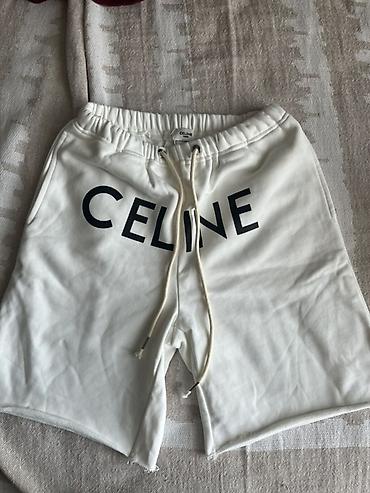 пакет одежды: Шорты CELINE, мужские/унисекс, белые - Модель: спортивные шорты с — 1