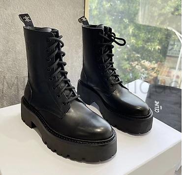 celine: Ботинки CELINE Paris, высокие шнурованные, 1выход - Материал верха — 1