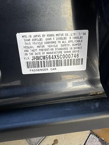 Honda Accord: 2004 г., 2.4 л, Автомат, Газ, Седан at lalafo.kg — 8 Honda Accord: 2004 г., 2.4 л, Автомат, Газ, Седан — 8