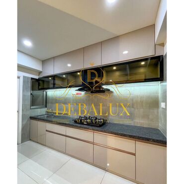 Sifarişlə mətbəx mebeli: Sifarişlə mətbəx dəsti, Özü çəkən petlələr, Sadə laminat, Kredit yoxdur, Rayonlara çatdırılma, Pulsuz çatdırılma — 12