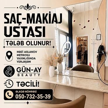 makyaj ucun model: Gün-Ay Beauty gözəllik studiyası üçün saç və makiyaj ustası axtarılır — 1