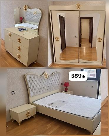 Yataq dəsti satılır. Tərkibi: - 2 nəfərlik çarpayı (matras daxildir)