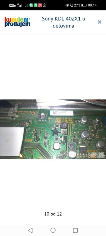 Aksesoari za TV i video: Sony KDL-40ZX1 u delovima SONY - DRIVER - A1566739A, 1-878-249-11 — 12