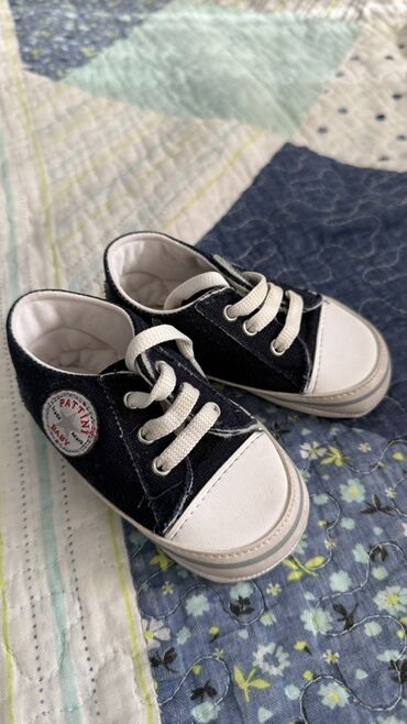 обувь кожа: Детские кеды Baby Pattini Размер: 19 - Цвет: темно-синий (джинсовый)