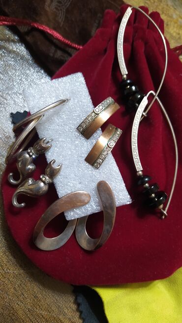 Серебряные серьги: Серебряные серьги, Проба 925, Агат, Женские, Новый — 12