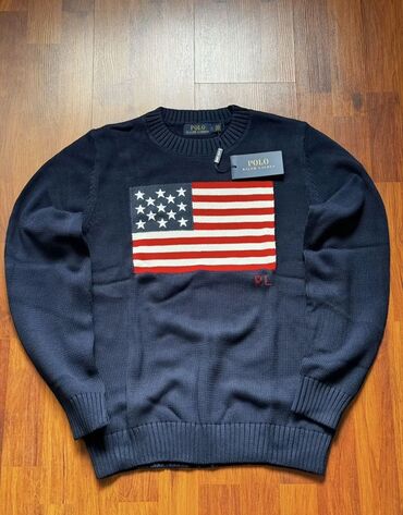 вязанная кофточка: Эркектердин свитери, M (EU 38), L (EU 40), XL (EU 42), Polo Ralph Lauren, Жаңы, түсү - Көк, Акылуу жеткирүү, Өзү алып кетүү