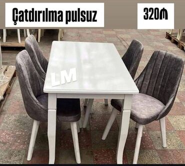 Masa və oturacaq dəstləri: Masa dəsti MASA +4 STULL💥 Masa bağlı: 70×1.20+4stul: 320₼ ✔️