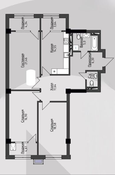 снять квартиру в беловодске луганской области: 3 комнаты, 108 м², Элитка, 3 этаж, ПСО (под самоотделку)