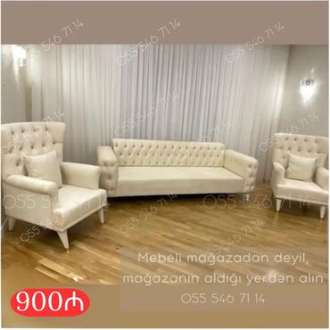 Masa və oturacaq dəstləri: Yeni, Divan, 2 kreslo