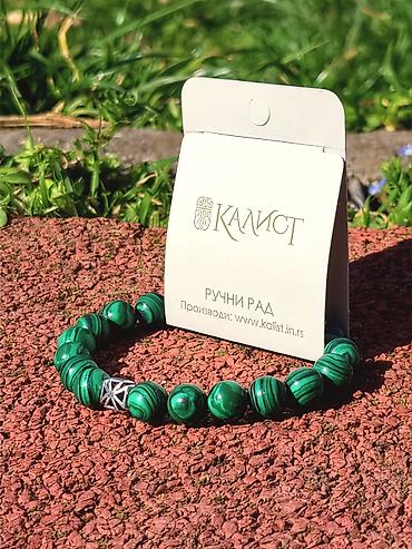 Narukvice: Kalist kamene brojanice od malahita, ručno rađene sa blagoslovom SPC — 7