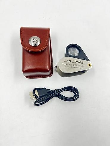 Детекторы валют: Lupa 20x21mm kabrolu LED Loupe Triplet 20X-21mm – UV və Ağ İşıqlı — 3