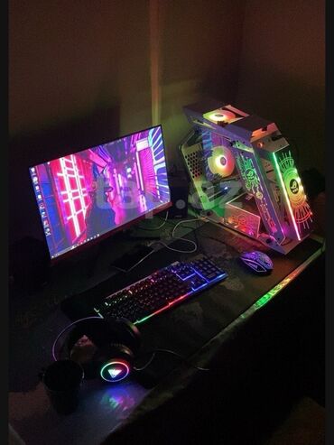 notebook ucuz: RGB işıqlandırmalı tam oyun kompüteri seti Komponentlər: - Açıq