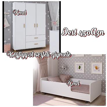 usaq dolab mebel: Uşaq otağı üçün mebel dəsti Tərkibi: - 3 qapılı şkaf: yan hissələrdə — 1