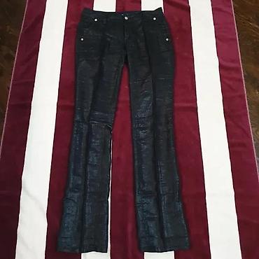 Ostala muška odeća: VERSACE PANTALONE VEL. S VOSKIRANE | Versace crne pantalone od lana — 1