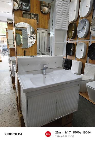 hamam ucun şkaf: Hamam üçün lavabo və şkaf dəsti - Material: yüksək keyfiyyətli — 1