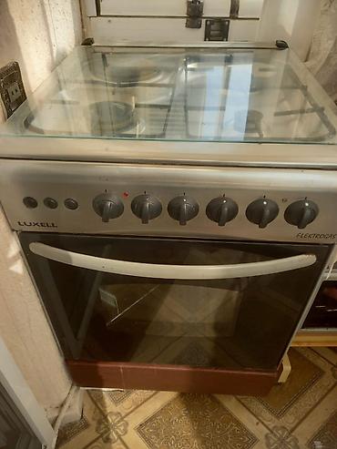 corək bişirmə: Luxell “Elektrogas” plitə-sobası - Kombinə edilmiş üst panel: 4 gözlü — 1