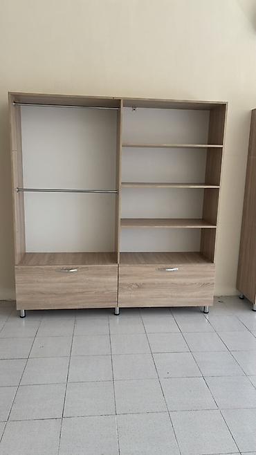 ucuz tül perdeler: Açıq qarderob sistemi – 2 modullu - Material: ağac teksturalı — 1