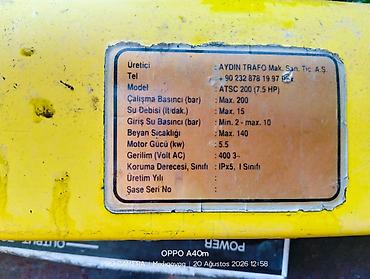baklar və cənlər: Aydın Trafo ATSC 200 yüksək təzyiqli yuma aparatı və köpük/göbələk — 4