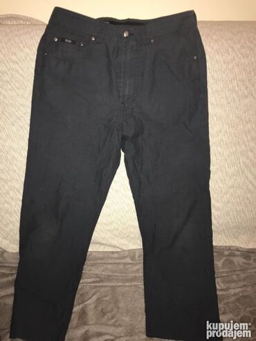 Pantalone: Original Hugo Boss pantalone 33/34 100% cotton Tamnobraon boja — 9