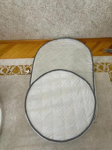 Beşiklər: Oval formalı ağ uşaq beşiyi və uyğun döşək dəsti - Material: ağ — 5